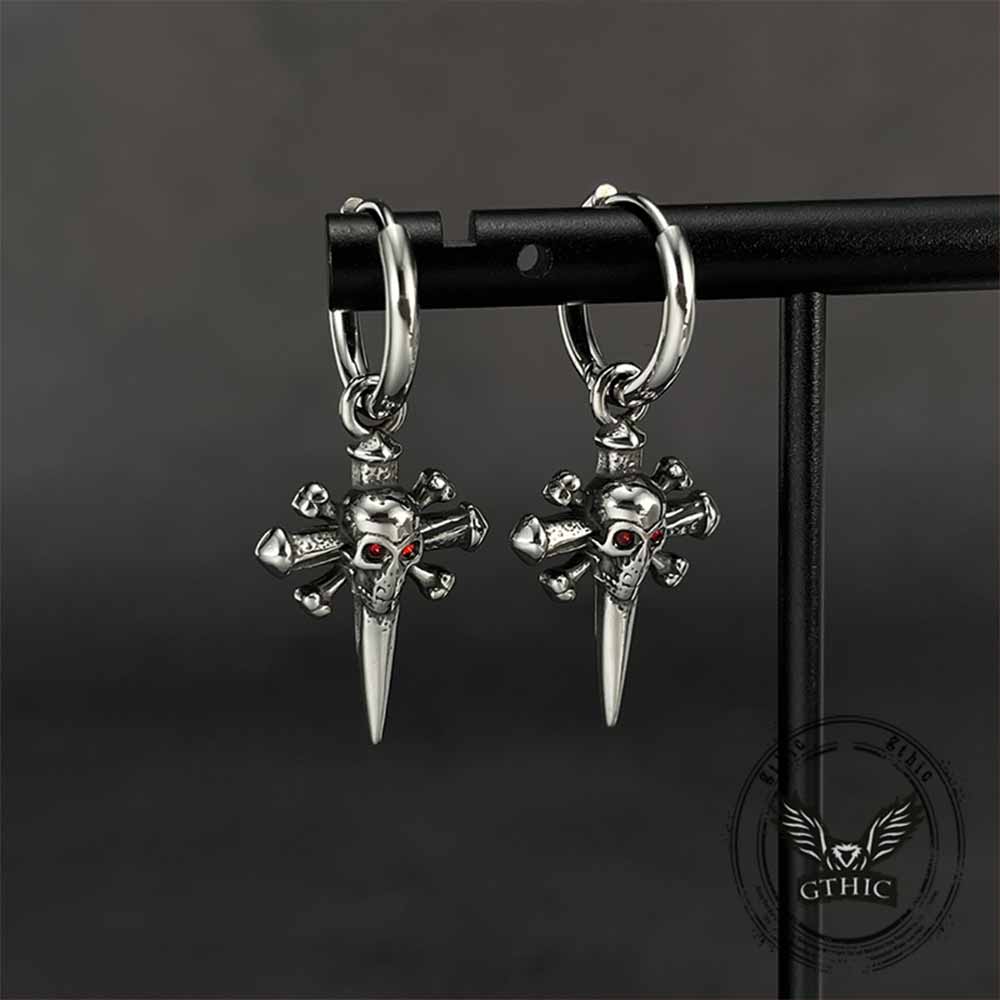 18542-punk-skull-nail-cross-stainless-steel-gem-earrings-7.jpg Punk Skull Nail Cross Stainless Steel Gem Earrings