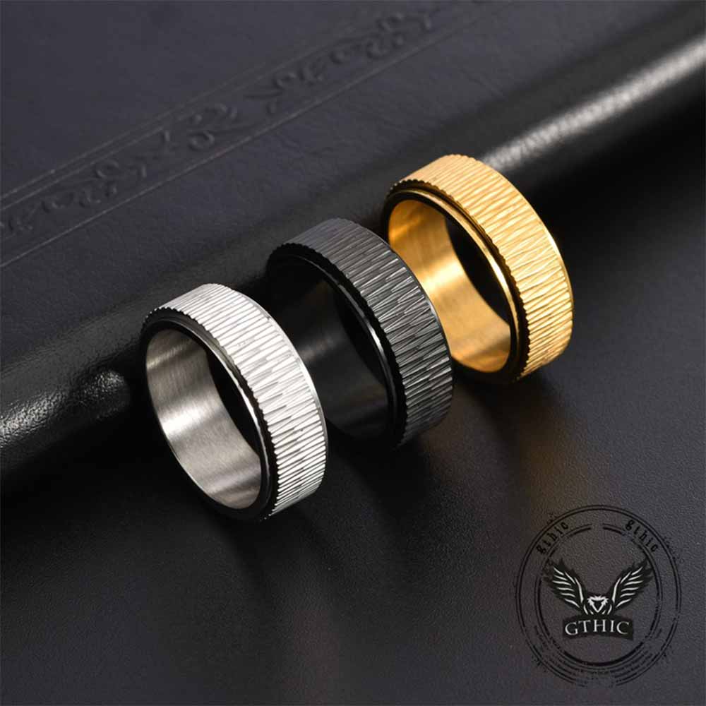 Personalized Twill Stainless Steel Spinner Ring