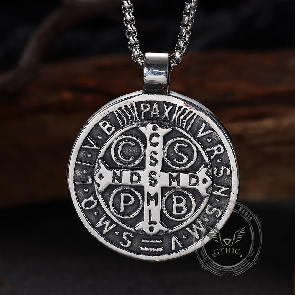 18677-vintage-st.-benedict-medal-stainless-steel-pendant-4.webp Vintage St. Benedict Medal Stainless Steel Pendant