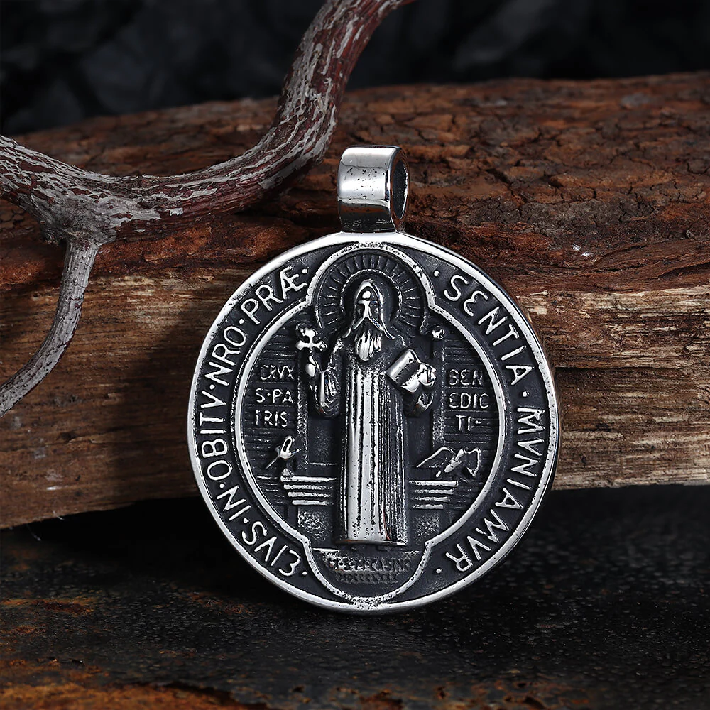 18677-vintage-st.-benedict-medal-stainless-steel-pendant-6.webp Vintage St. Benedict Medal Stainless Steel Pendant