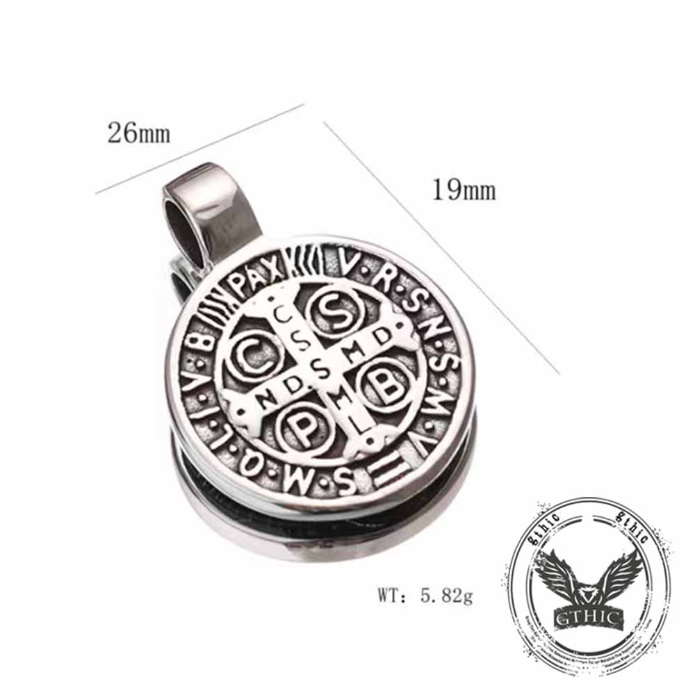 18677-vintage-st.-benedict-medal-stainless-steel-pendant-8.jpg Vintage St. Benedict Medal Stainless Steel Pendant