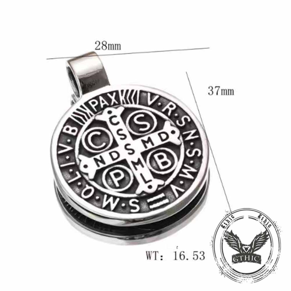 18677-vintage-st.-benedict-medal-stainless-steel-pendant-9.jpg Vintage St. Benedict Medal Stainless Steel Pendant