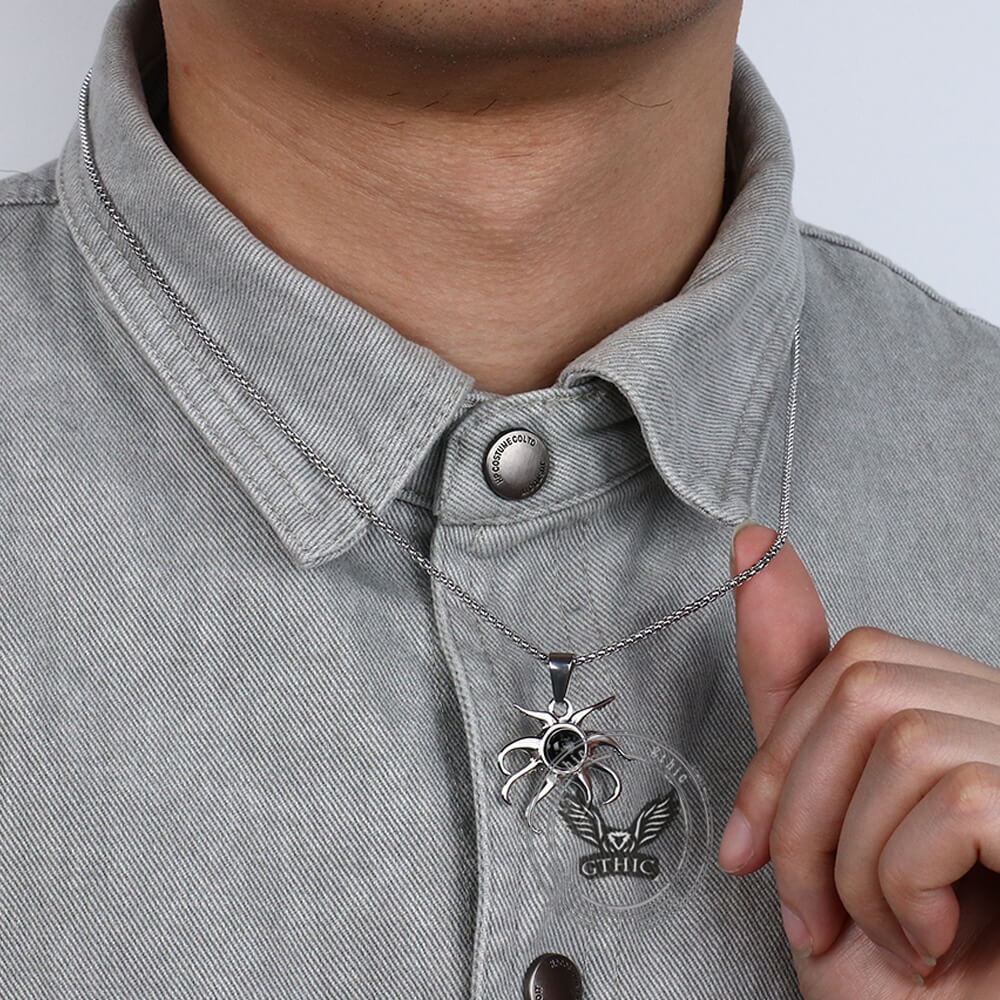 Fashion Black Gem Octopus Stainless Steel Marine Pendant