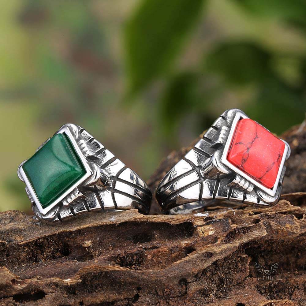 18688-vintage-square-gemstone-stainless-steel-versatile-ring-1.jpg Vintage Square Gemstone Stainless Steel Versatile Ring