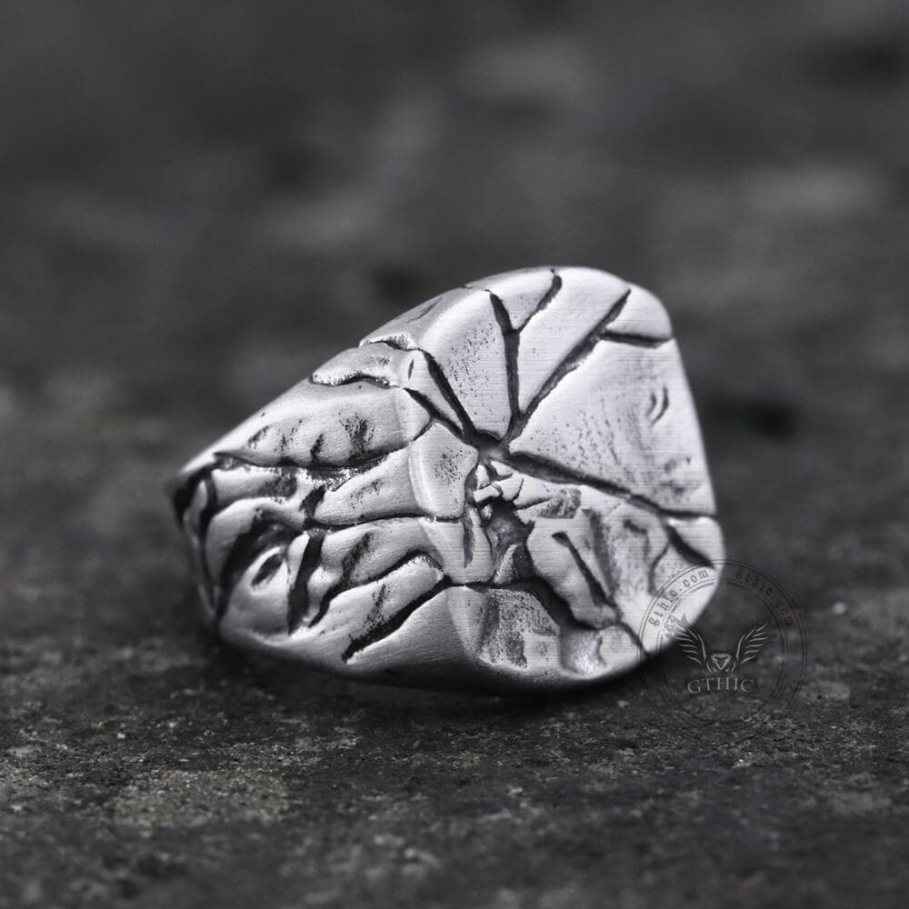 1871-cracked-stone-texture-stainless-steel-ring-1.jpg Cracked Stone Texture Stainless Steel Ring