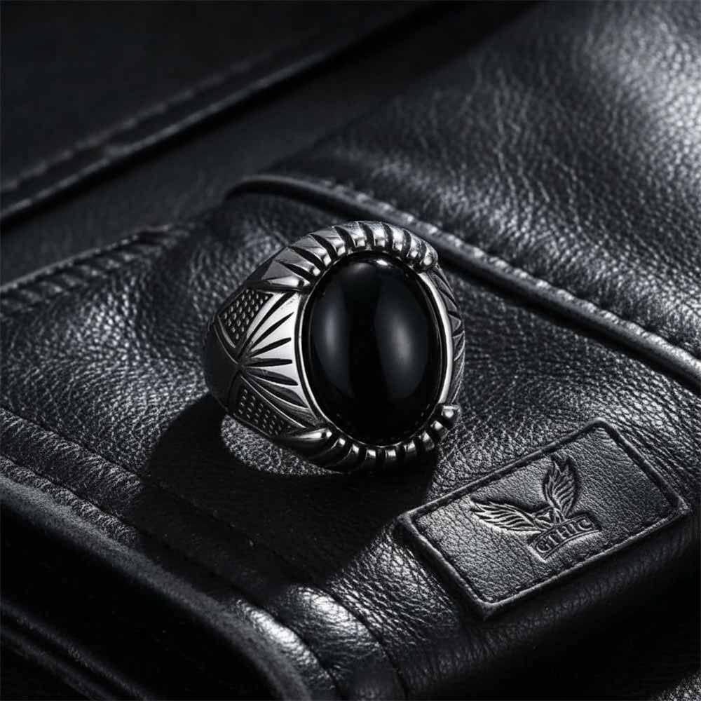 18985-punk-black-gemstone-stainless-steel-biker-ring-3.jpg Punk Black Gemstone Stainless Steel Biker Ring