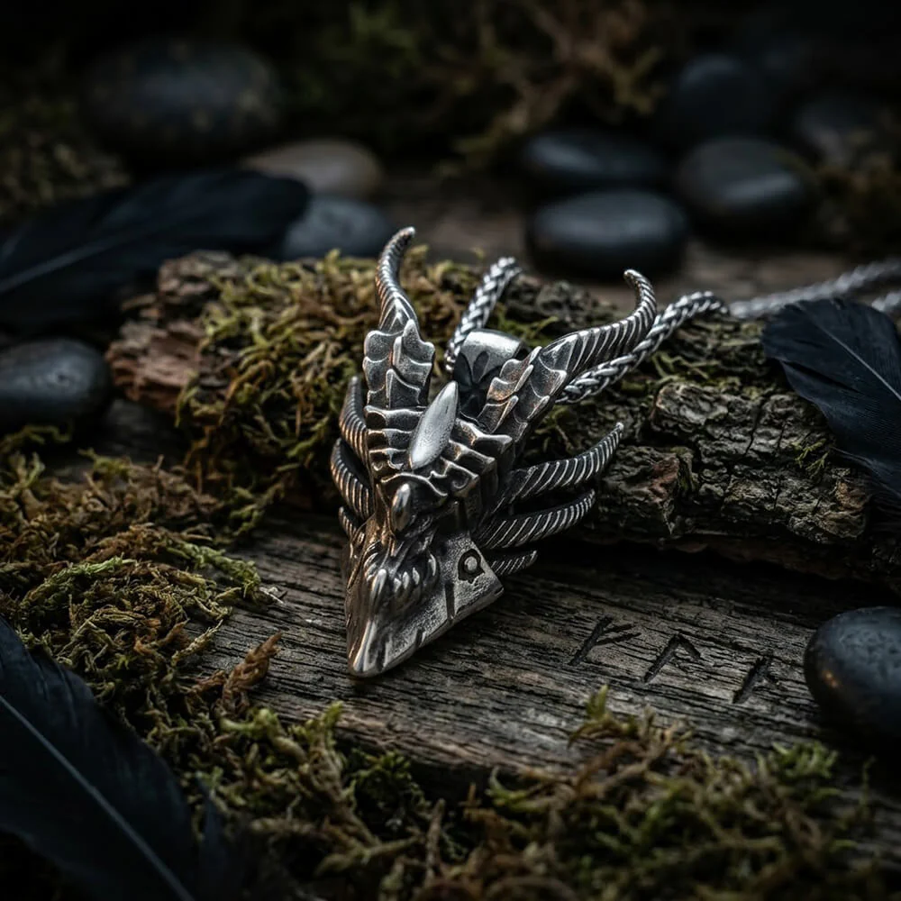 Vintage Evil Dragon Head Stainless Steel Pendant