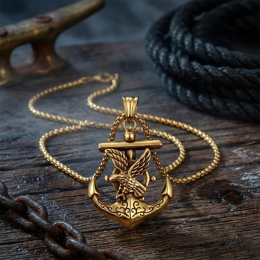 Vintage Eagle Anchor Stainless Steel Pendant