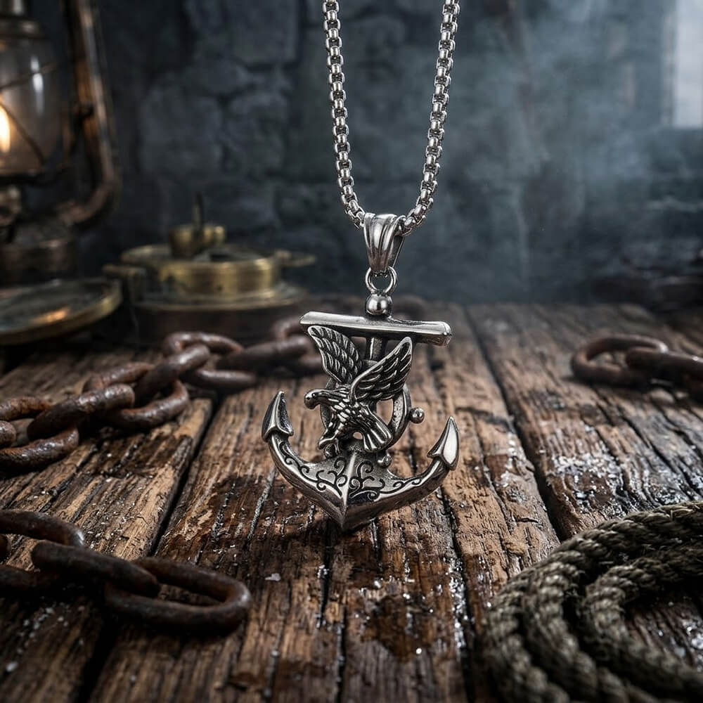 Vintage Eagle Anchor Stainless Steel Pendant