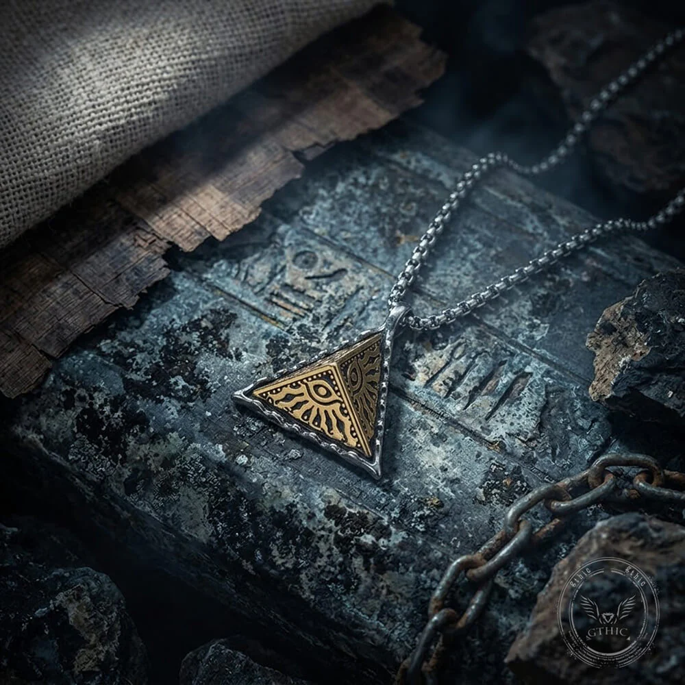 Hip-Hop Eye of Horus Stainless Steel Triangle Pendant