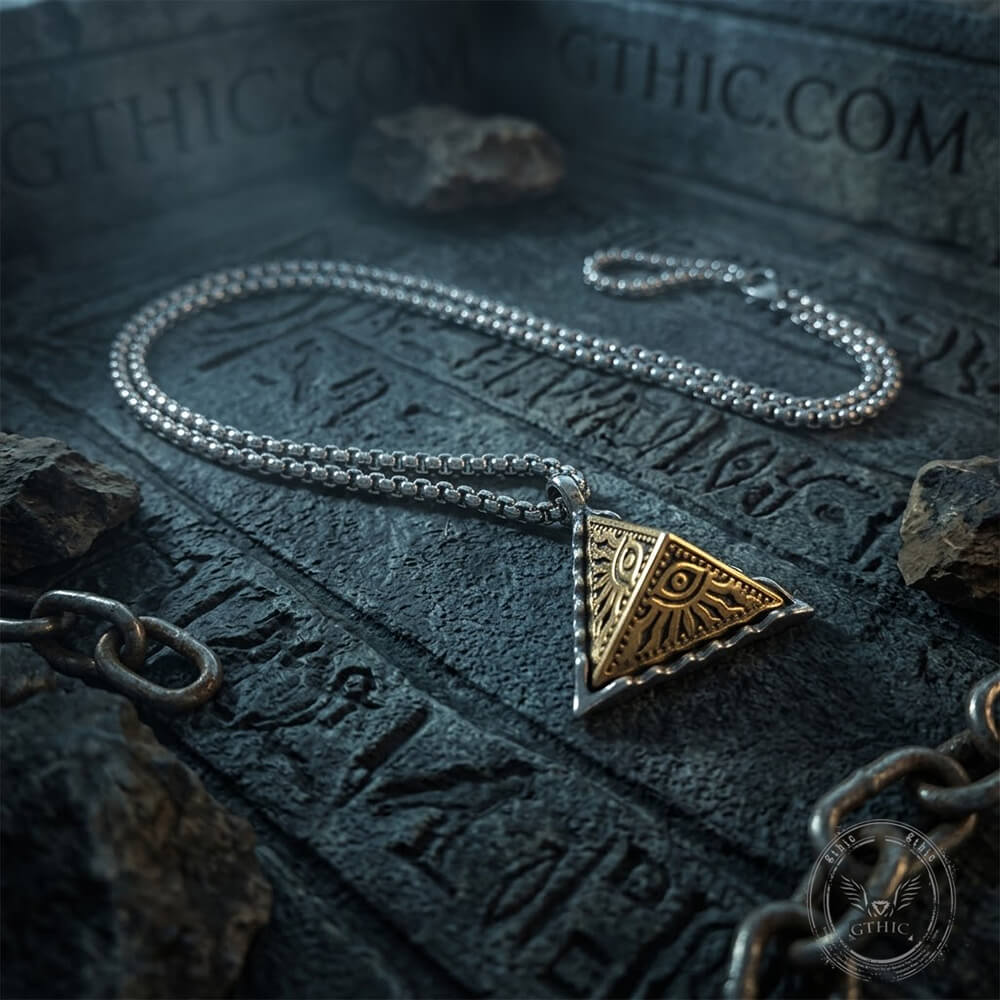 Hip-Hop Eye of Horus Stainless Steel Triangle Pendant