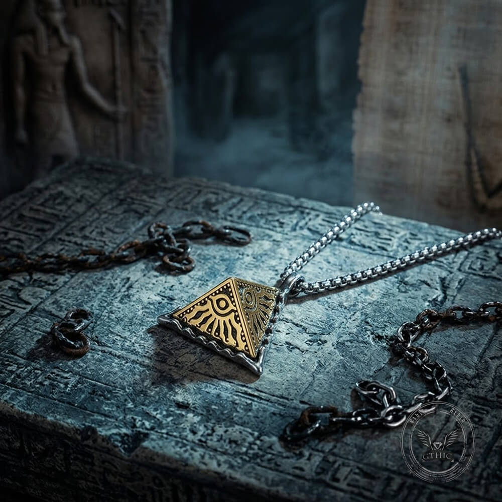 Hip-Hop Eye of Horus Stainless Steel Triangle Pendant
