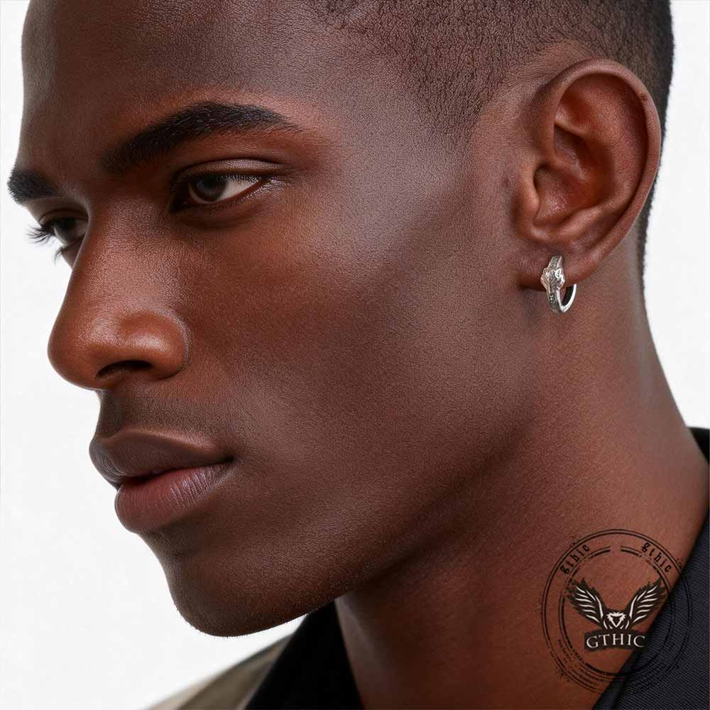 Nordic Valknut Wolf Head Stainless Steel Earrings