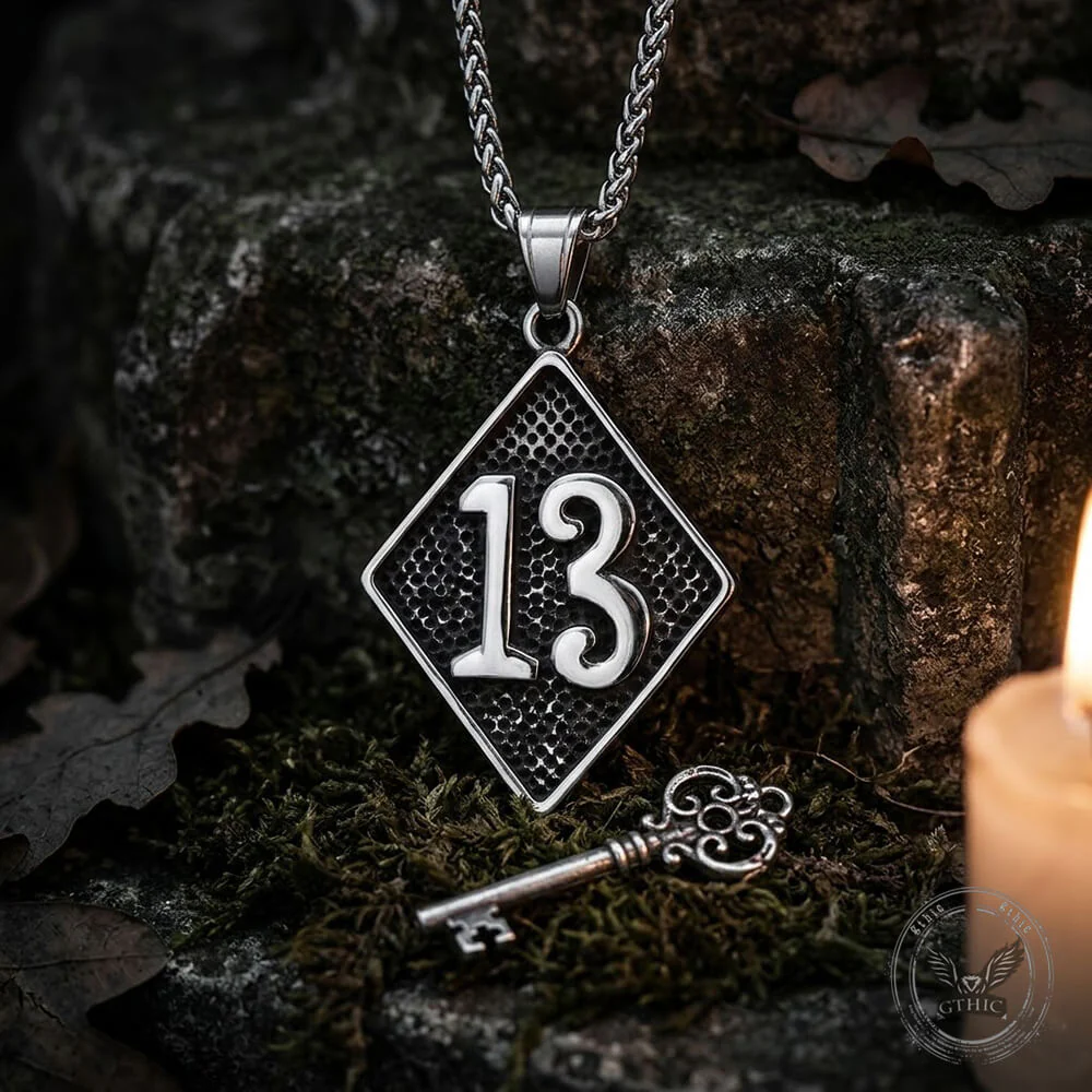 Retro Letter 13 Stainless Steel Pendant