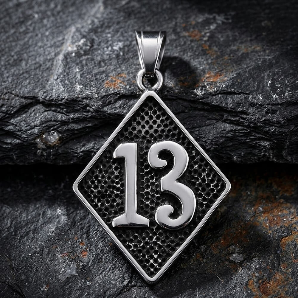 Retro Letter 13 Stainless Steel Pendant