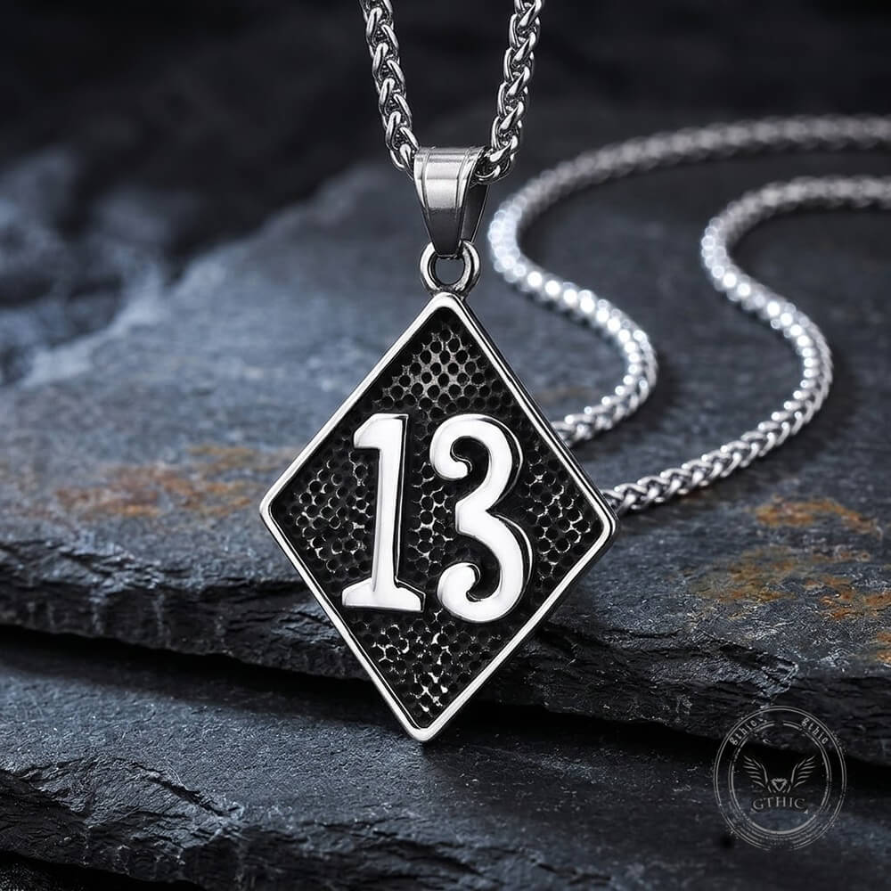 Retro Letter 13 Stainless Steel Pendant