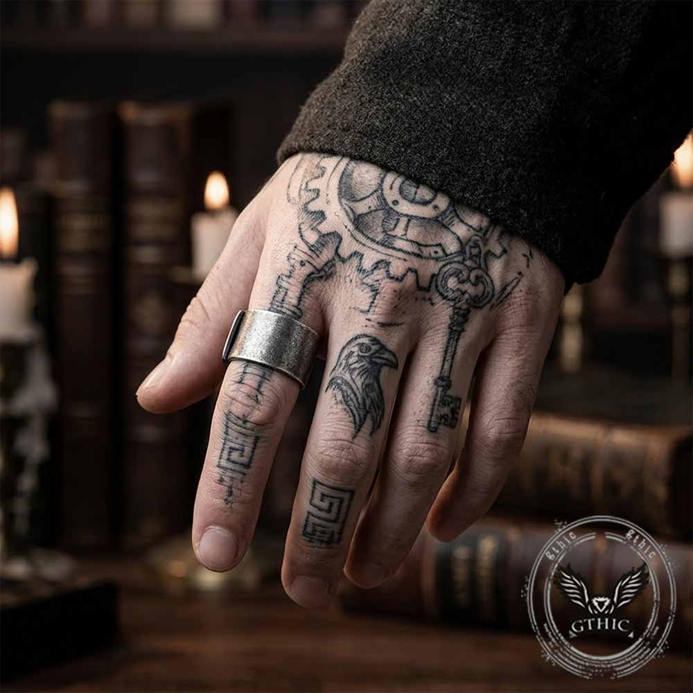 19227-retro-distressed-stainless-steel-wrap-band-ring-2.jpg Retro Distressed Stainless Steel Wrap Band Ring
