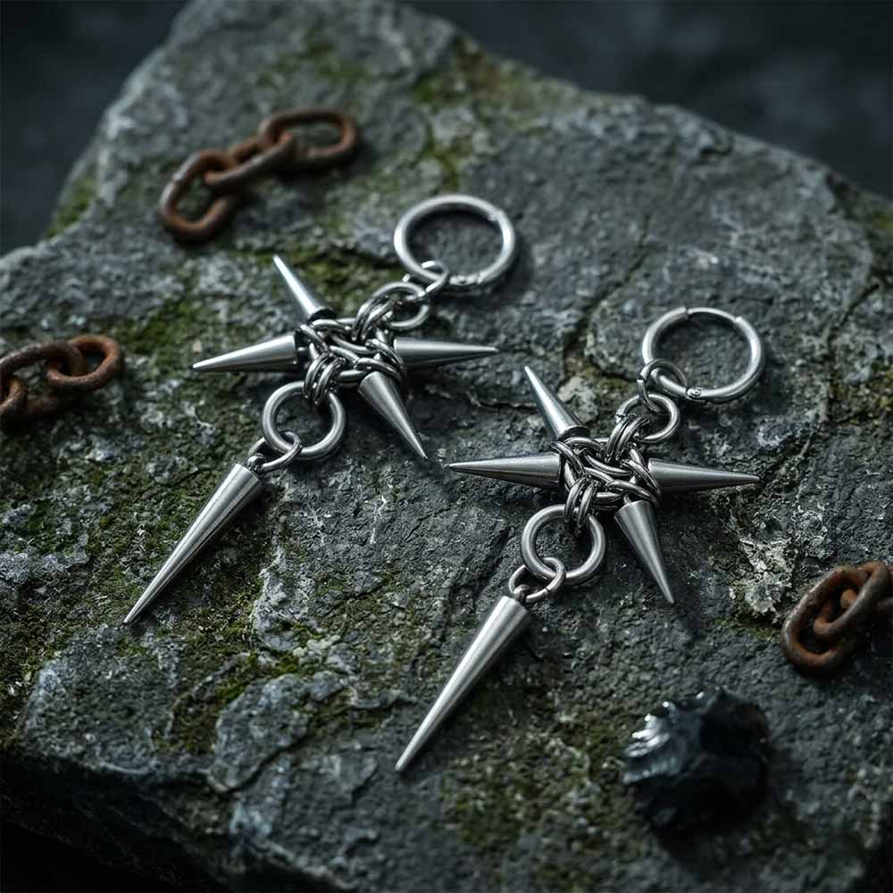 Punk Spiked Hip Hop Stainless Steel Earrings