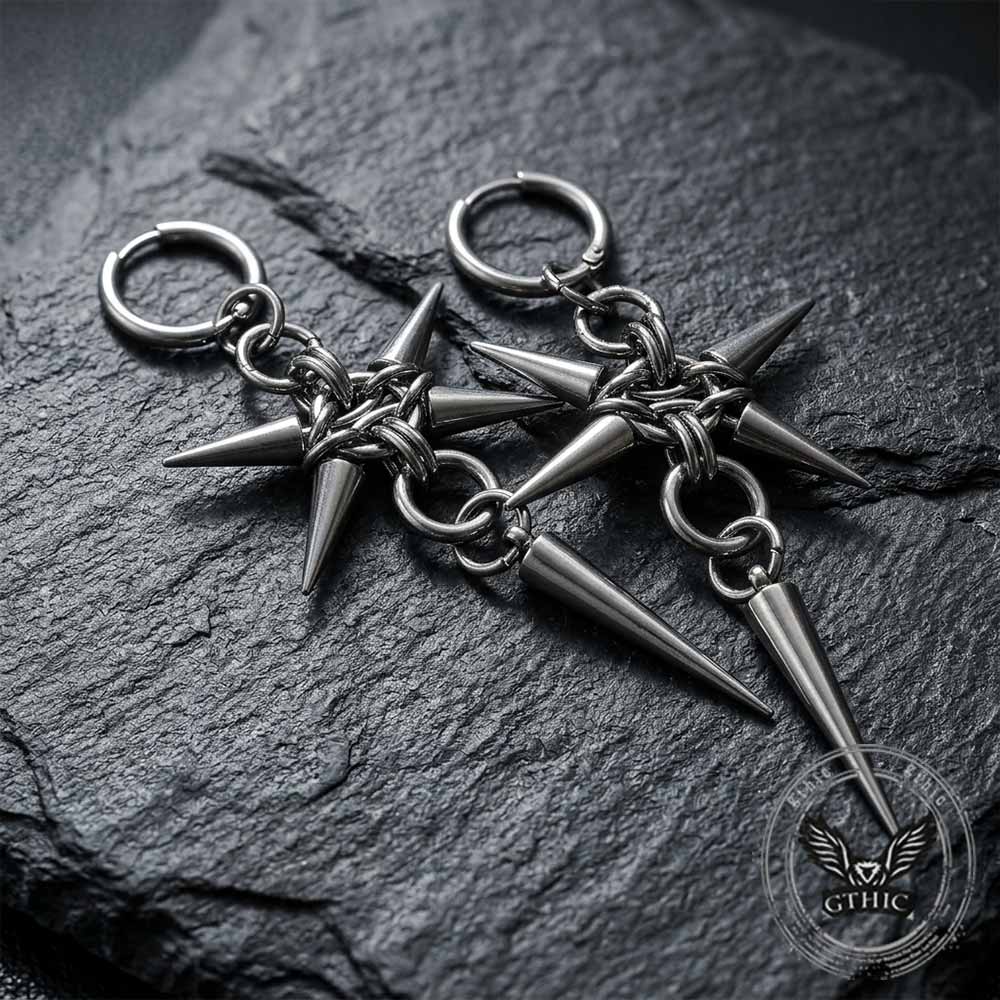 Punk Spiked Hip Hop Stainless Steel Earrings