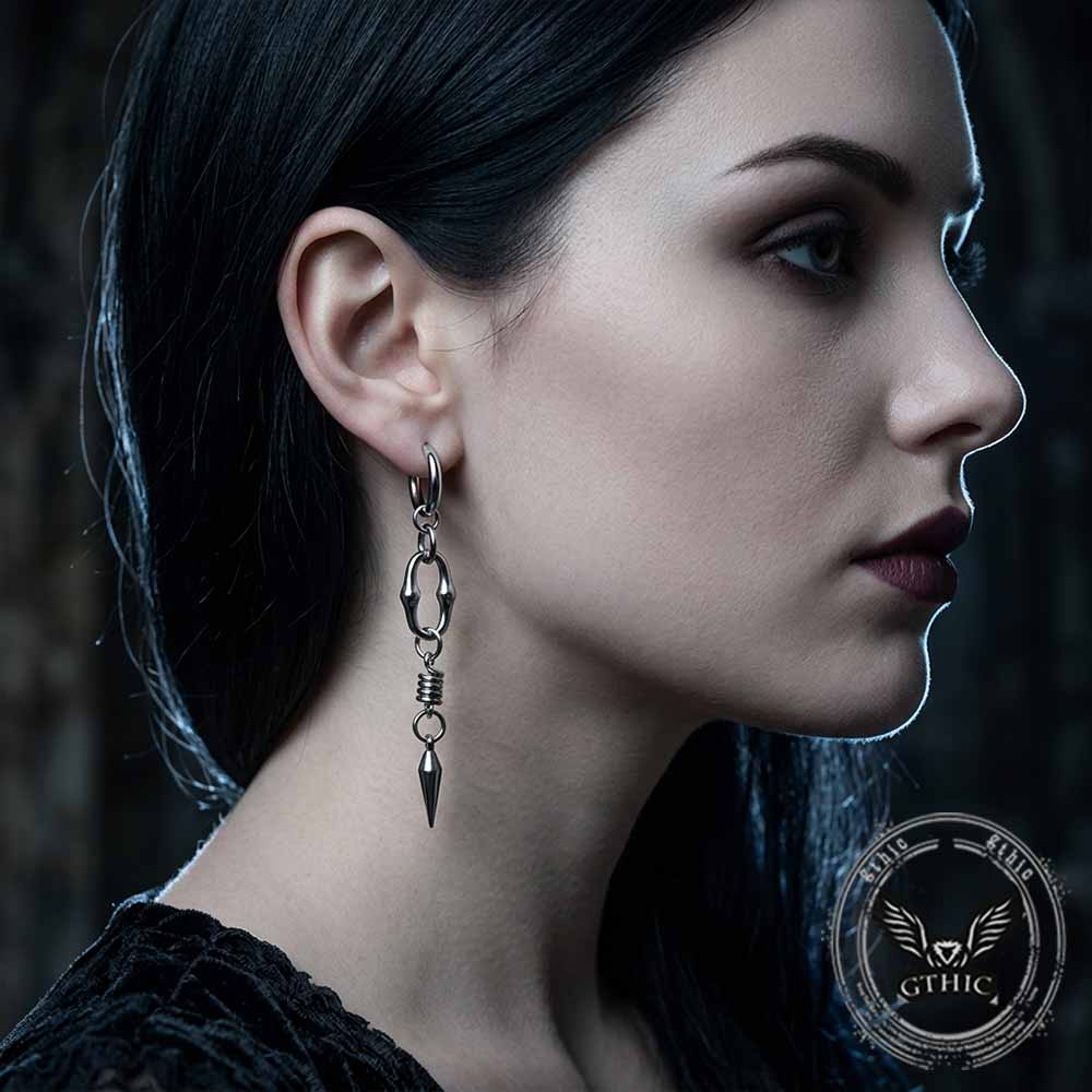 Hip Hop Star Cross Asymmetrical Dangle Earrings