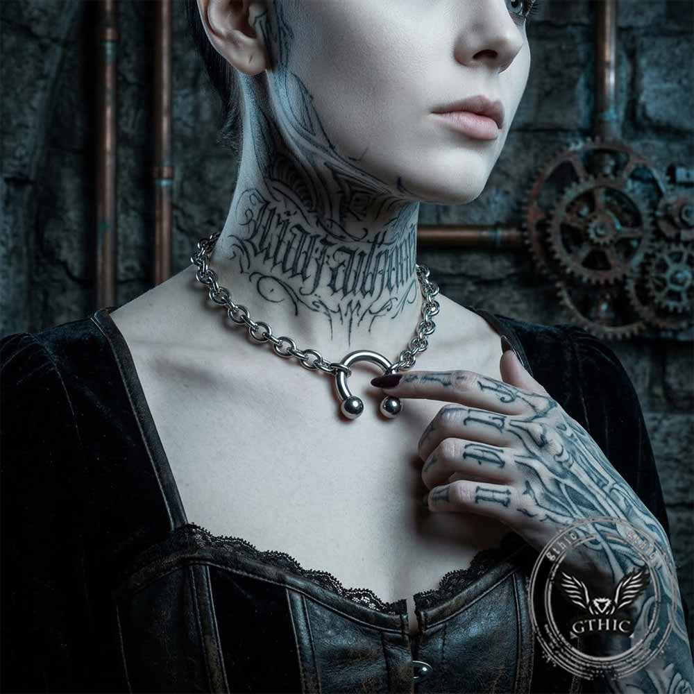 19272-punk-spike-horseshoe-stainless-steel-clavicle-necklace-2.jpg Punk Spike Horseshoe Stainless Steel Clavicle Necklace