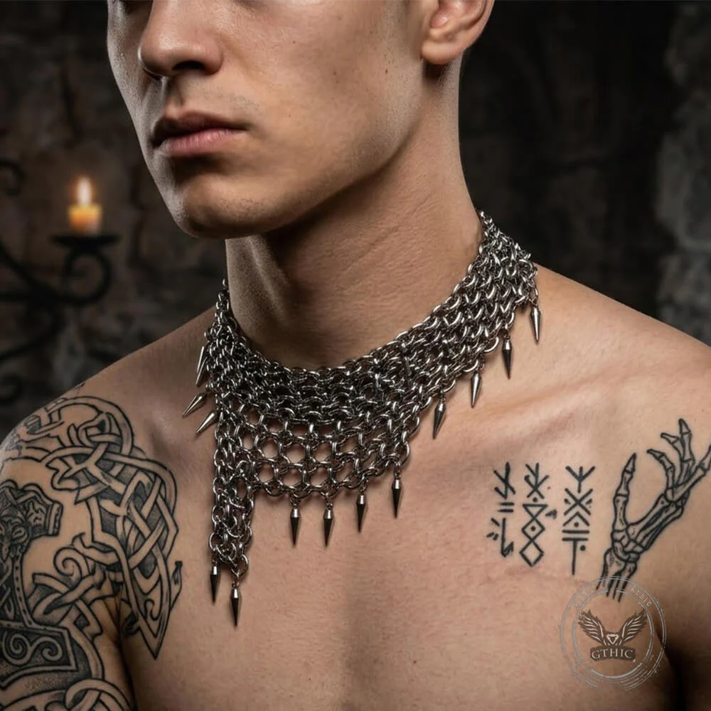 19275-multi-layered-studded-punk-stainless-steel-clavicle-necklace-2.webp Multi-Layered Studded Punk Stainless Steel Clavicle Necklace