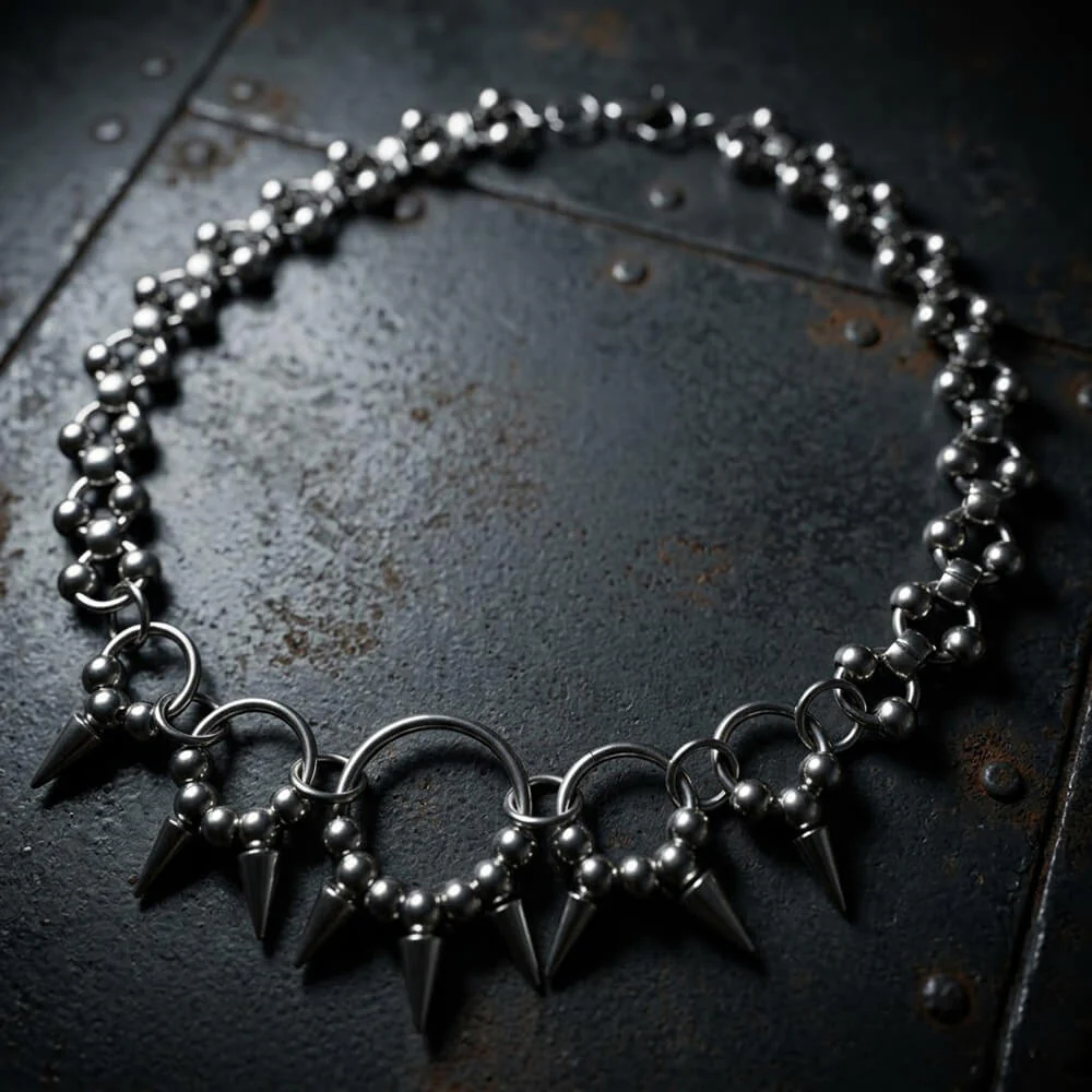Personalized Studded Ring Stainless Steel Clavicle Necklace