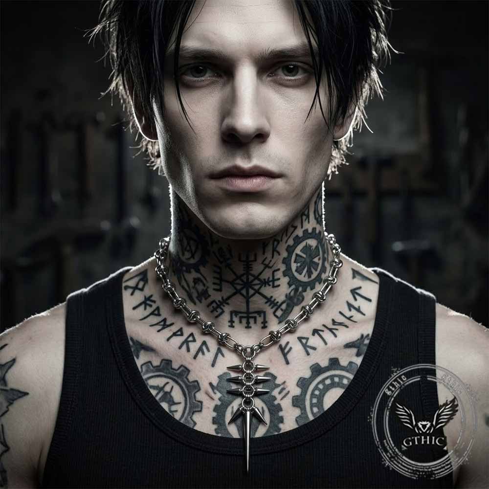 Punk Spiked Piercing Stainless Steel Clavicle Necklace