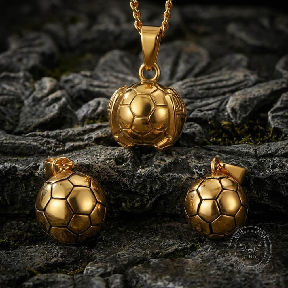 Soccer Ball Stainless Steel Sports Fan Pendant
