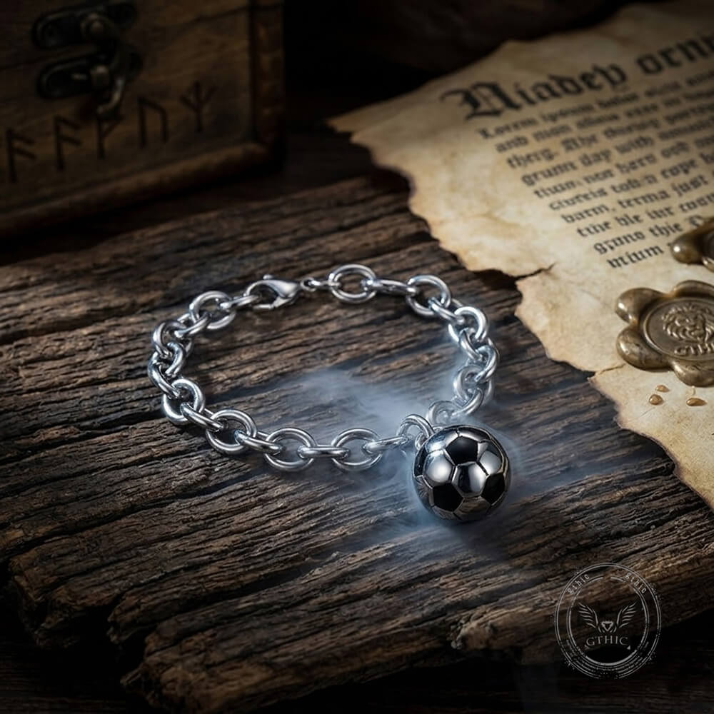 Fashion Soccer Pendant Stainless Steel Fans Bracelet