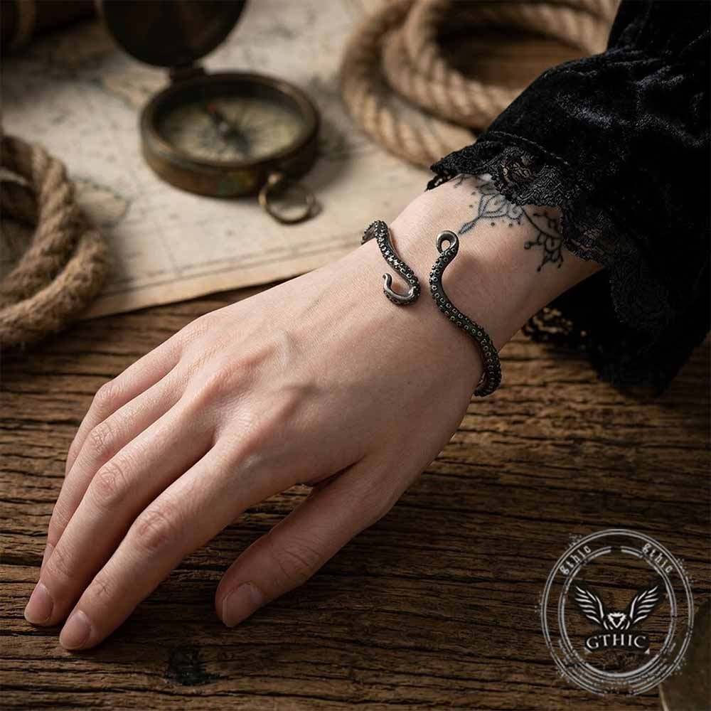 Vintage Octopus Tentacle Stainless Steel Cuff Bracelet