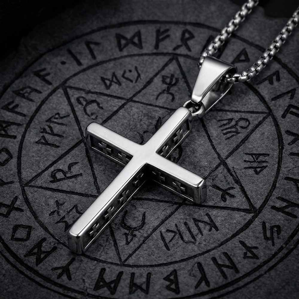 Vintage Multi-Cross Stainless Steel Religious Pendant