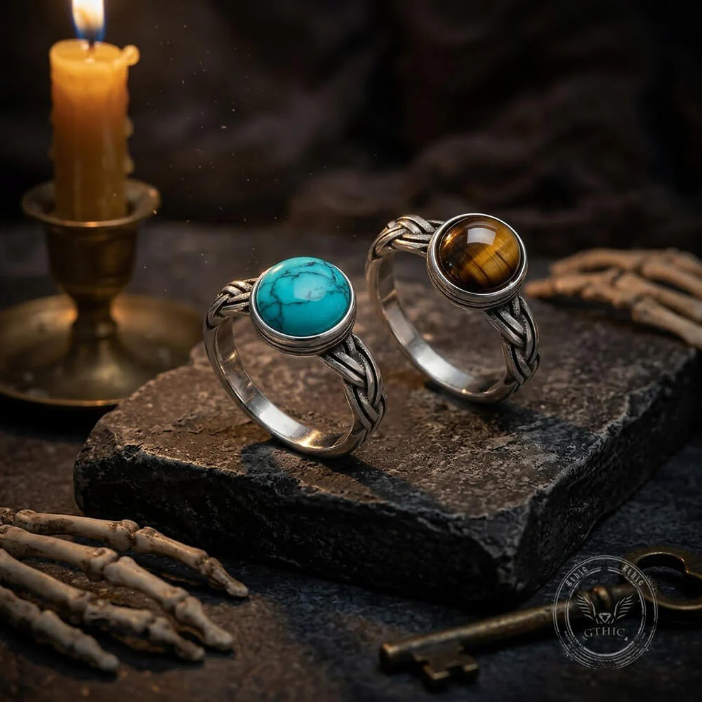 Minimalist Gemstone Stainless Steel Narrow Line Ring