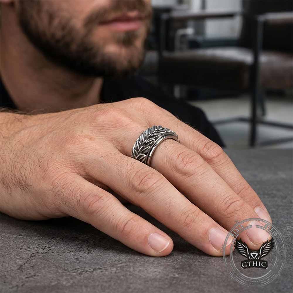 19673-vintage-wheat-ear-stainless-steel-spinner-ring-2.jpg Vintage Wheat Ear Stainless Steel Spinner Ring