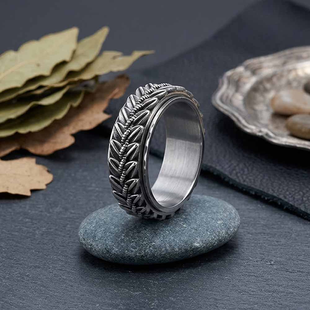 19673-vintage-wheat-ear-stainless-steel-spinner-ring-3.jpg Vintage Wheat Ear Stainless Steel Spinner Ring