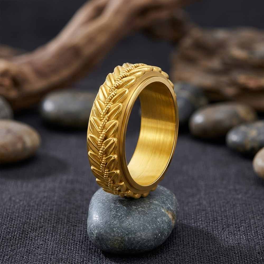 19673-vintage-wheat-ear-stainless-steel-spinner-ring-4.jpg Vintage Wheat Ear Stainless Steel Spinner Ring