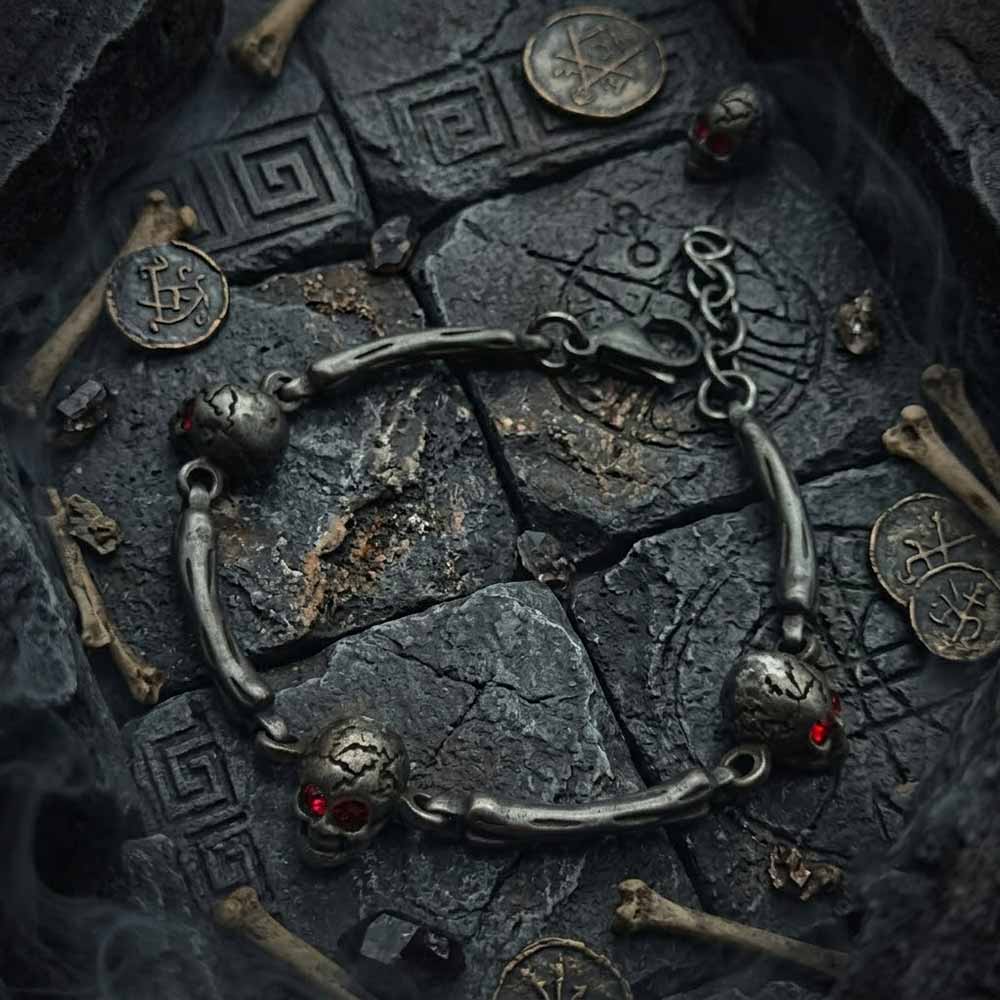 Punk Skull Head Stainless Steel Biker Bracelet