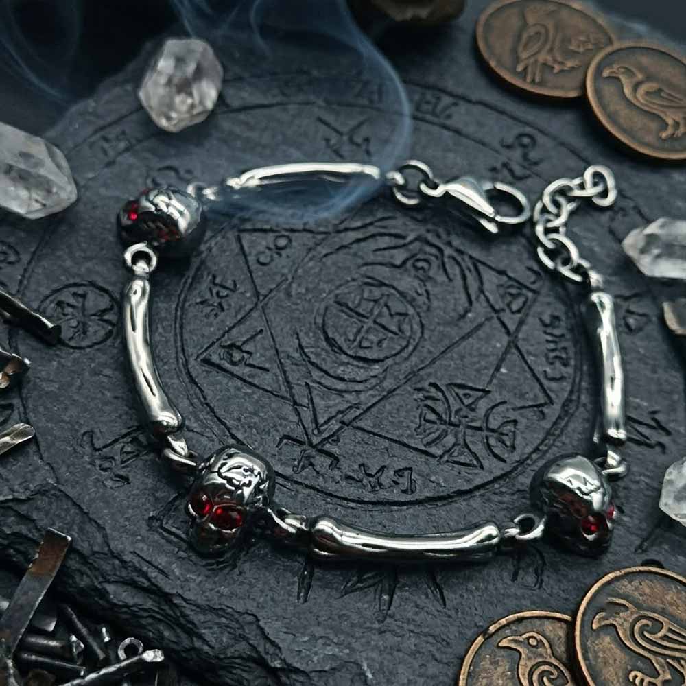 Punk Skull Head Stainless Steel Biker Bracelet