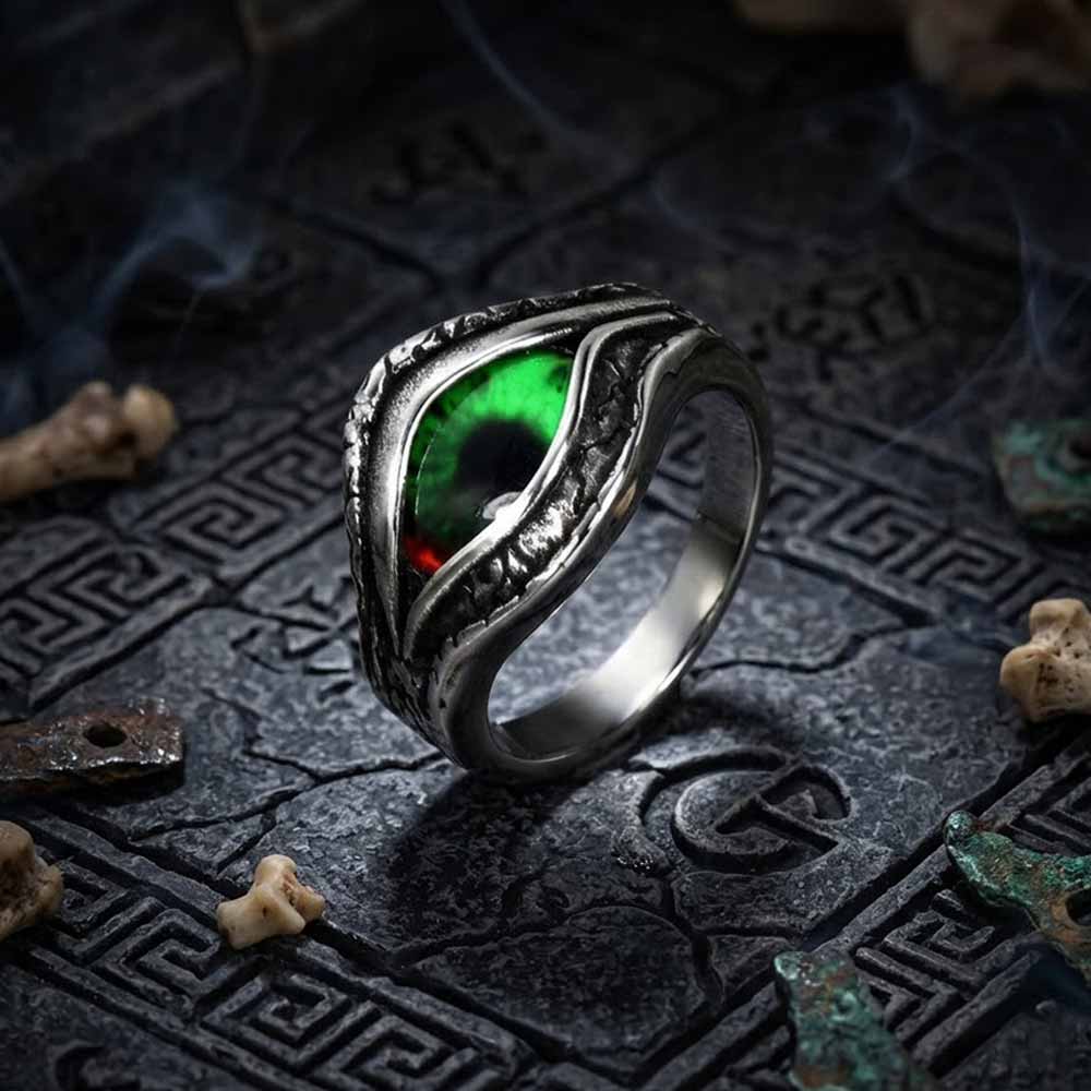 Vintage Devil Eye Stainless Steel Ring