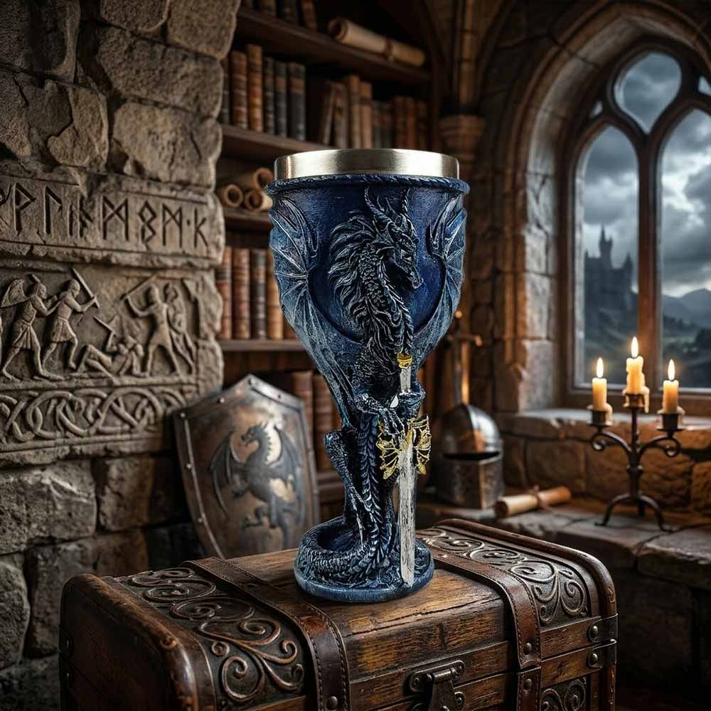 Vintage Dragon Sword Stainless Steel Gothic Wine Goblet