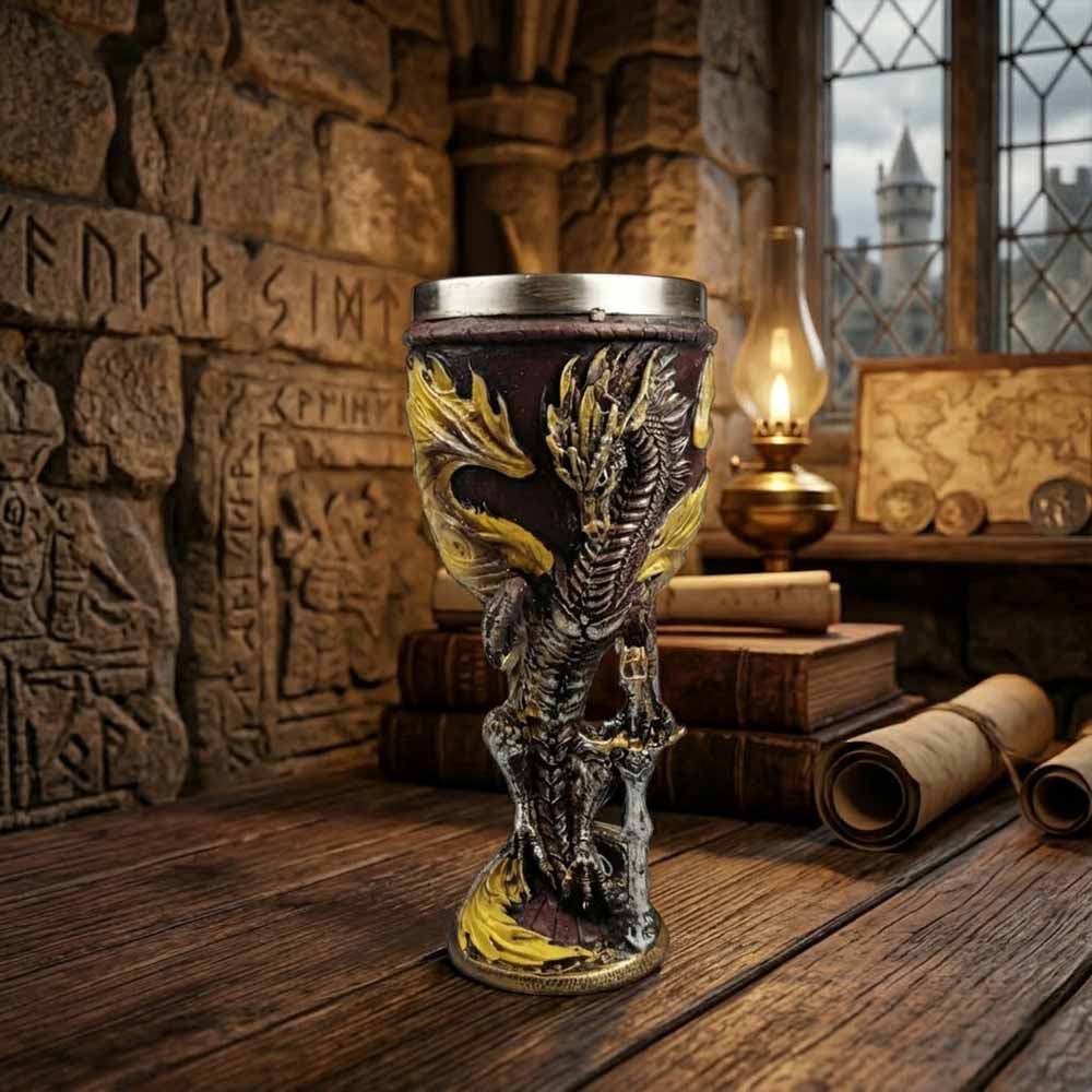 Vintage Dragon Sword Stainless Steel Gothic Wine Goblet