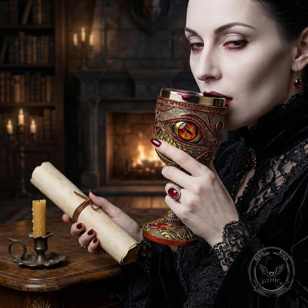 Gothic Eye of the Dragon Mystical Stainless Steel Goblet