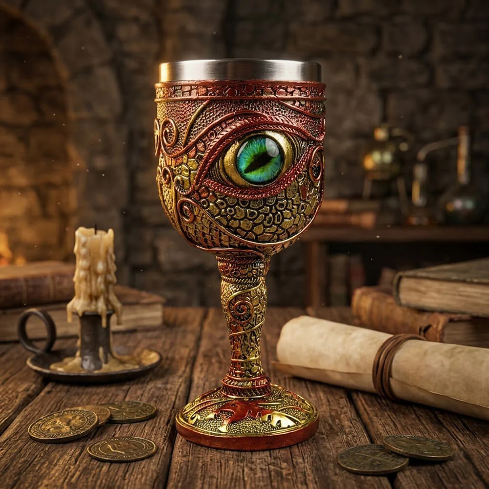 Gothic Eye of the Dragon Mystical Stainless Steel Goblet