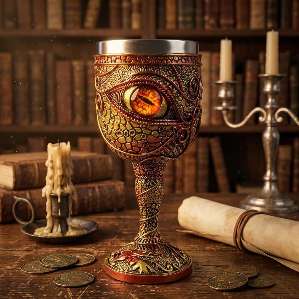 Gothic Eye of the Dragon Mystical Stainless Steel Goblet