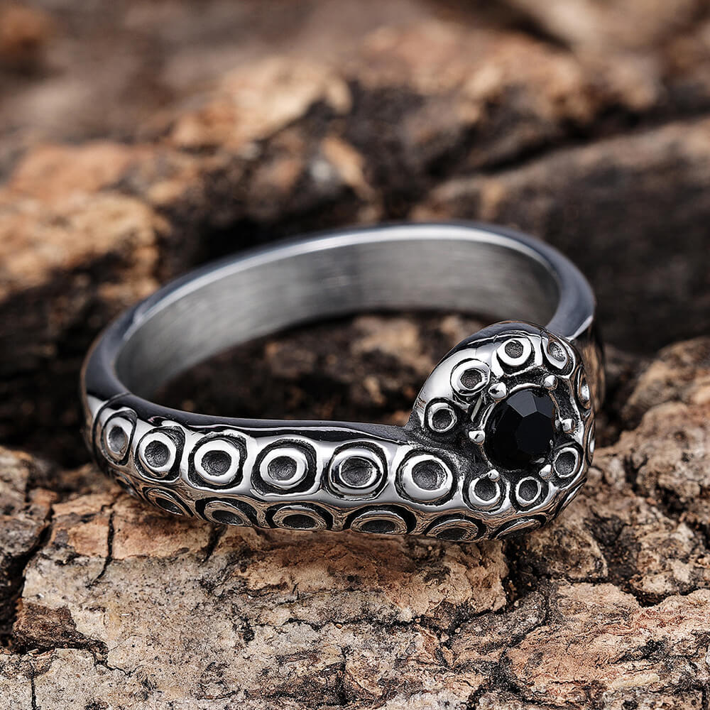 19737-dark-gem-octopus-tentacle-vintage-stainless-steel-ring-3.jpg Dark Gem Octopus Tentacle Vintage Stainless Steel Ring
