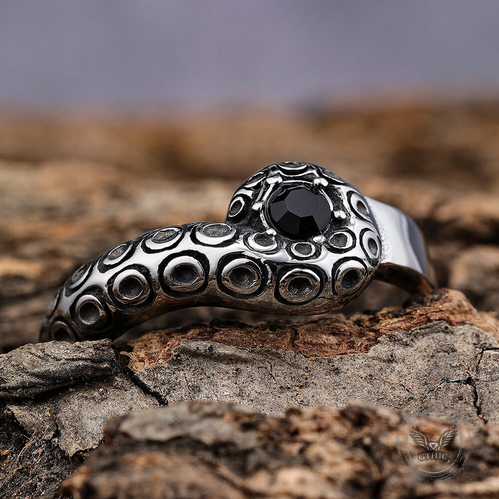 19737-dark-gem-octopus-tentacle-vintage-stainless-steel-ring-4.jpg Dark Gem Octopus Tentacle Vintage Stainless Steel Ring