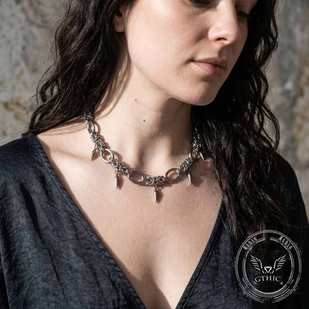 Hip Hop Spike Stainless Steel Clavicle Necklace