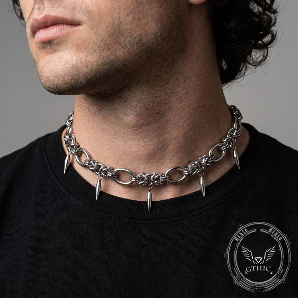 Hip Hop Spike Stainless Steel Clavicle Necklace