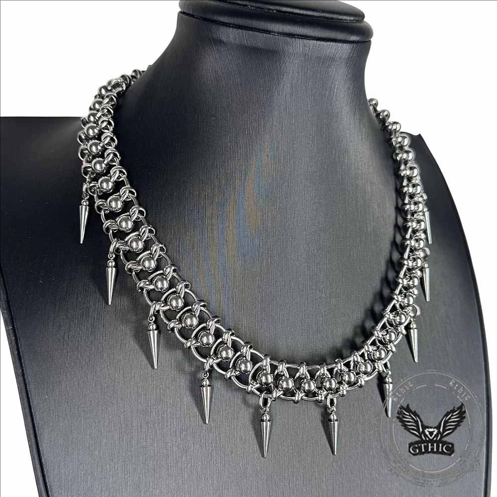 19751-punk-spike-tassels-stainless-steel-clavicle-necklace-3.jpg Punk Spike Tassels Stainless Steel Clavicle Necklace