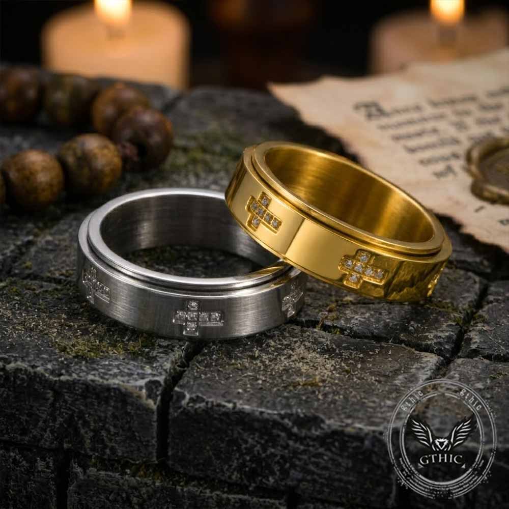 19796-simple-diamond-set-cross-stainless-steel-spinner-ring-3.jpg Simple Diamond-Set Cross Stainless Steel Spinner Ring